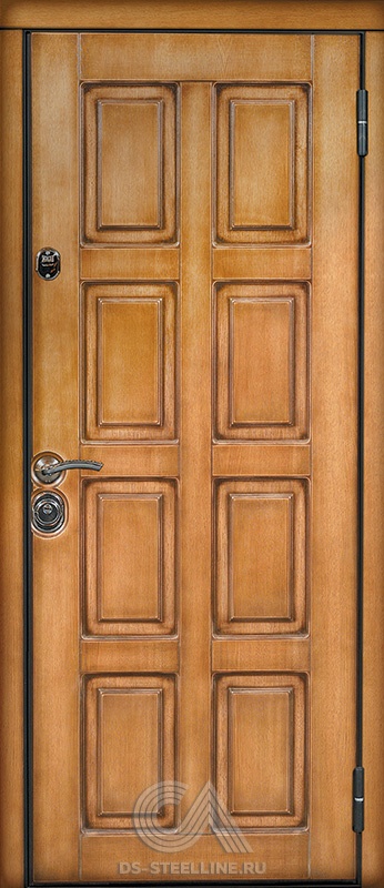 Металлическая дверь Турин вуд для квартиры, вид снаружи
