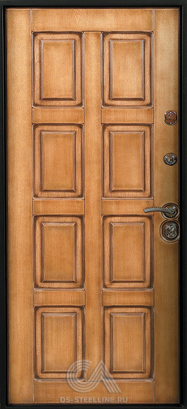 Металлическая дверь Турин вуд для квартиры, вид изнутри